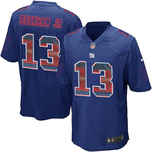 Nike Giants #13 Odell Beckham Jr Royal Blue Team Color Men's Stitched NFL Limited Strobe Jersey - Click Image to Close